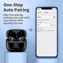 X08 True Wireless Bluetooth Earbuds — 60-Hour Battery Life, LED Power Display, IPX5 Waterproof