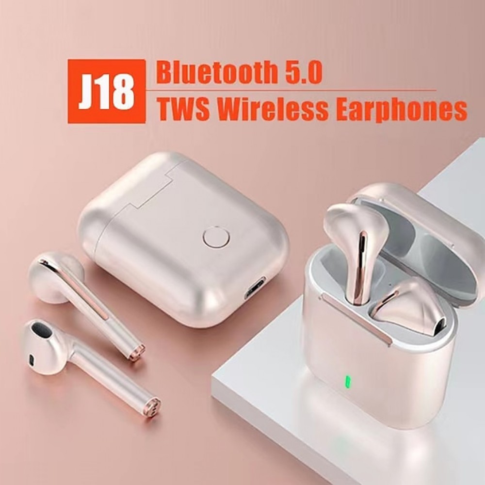 J18 True Wireless Bluetooth Earbuds – Bluetooth 5.1, LED Battery Display, 6-Hour Playtime