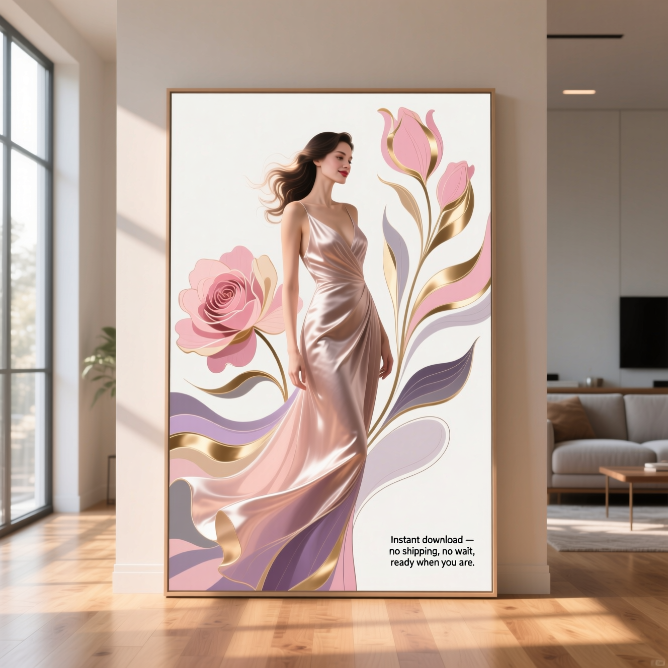 Elegant Floral Digital Art Print