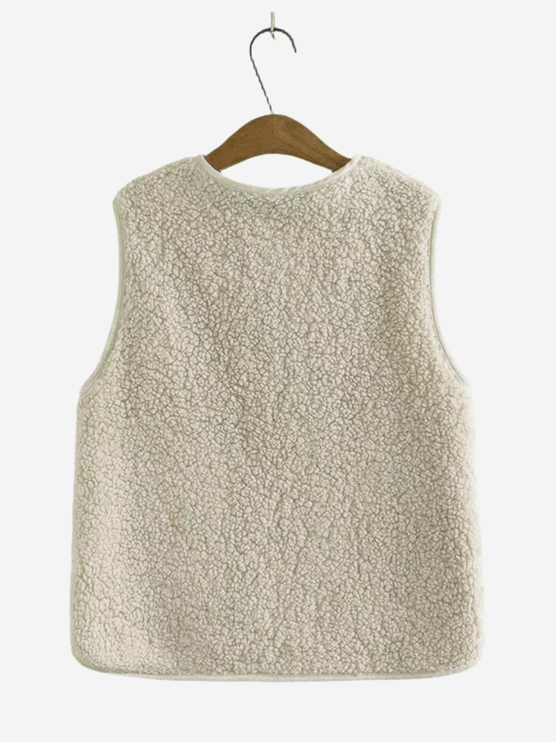 纯色纽扣前襟背心，休闲无袖口袋背心，女士服饰细节图 0