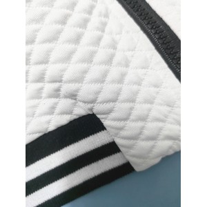 Women's Striped Bomber Jacket – Polyester-Cotton Blend