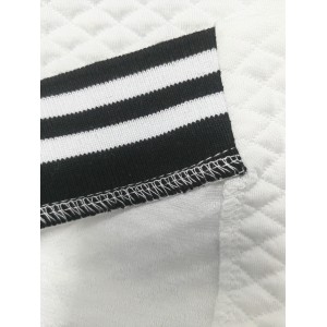 Women's Striped Bomber Jacket – Polyester-Cotton Blend