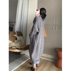 女士宽松高领开衫毛衣