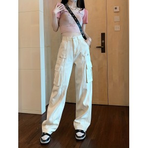 女士高腰工装牛仔裤——Y2K与K-Pop风格