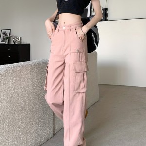 女士高腰工装牛仔裤——Y2K与K-Pop风格
