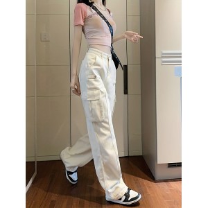 女士高腰工装牛仔裤——Y2K与K-Pop风格
