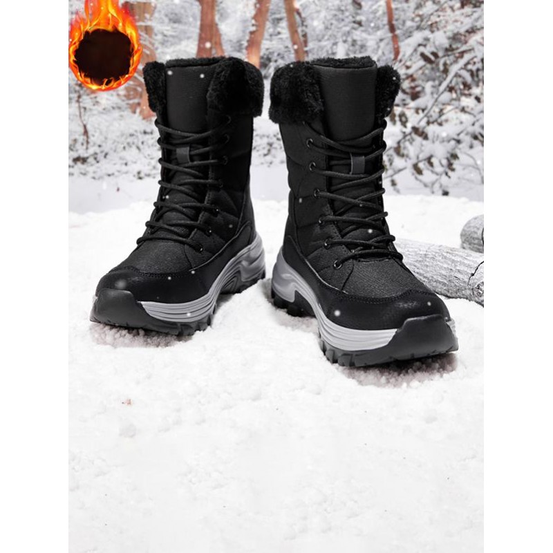 女士系带加绒及小腿雪地靴