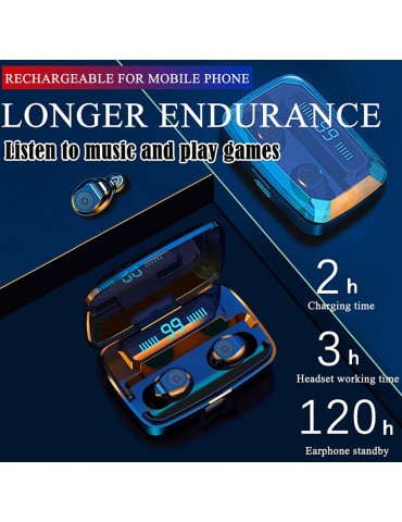 F9 Wireless Bluetooth 5.0 ANC Earbuds – LED Digital Battery Display & 2000mAh Multi-Function Charging Case