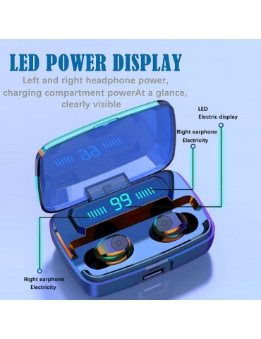 F9 Wireless Bluetooth 5.0 ANC Earbuds – LED Digital Battery Display & 2000mAh Multi-Function Charging Case