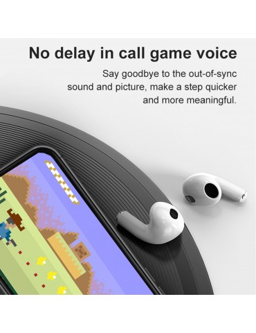 Semi-In-Ear Bluetooth 5.0 Earbuds — IPX4 Sweatproof, ENC Environmental Noise Cancellation, Qi Wireless Charging