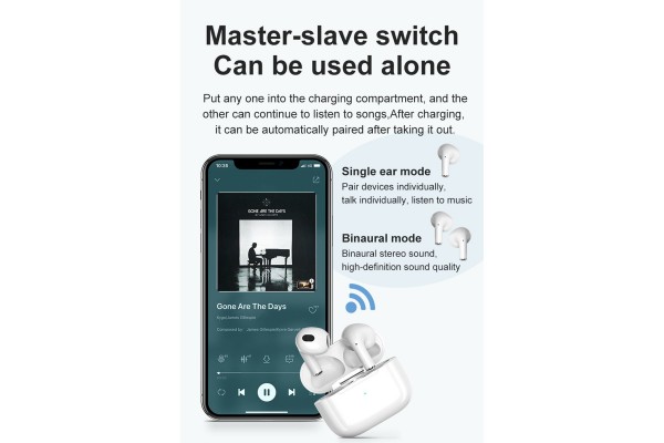 Semi-In-Ear Bluetooth 5.0 Earbuds — IPX4 Sweatproof, ENC Environmental Noise Cancellation, Qi Wireless Charging