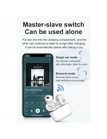 Semi-In-Ear Bluetooth 5.0 Earbuds — IPX4 Sweatproof, ENC Environmental Noise Cancellation, Qi Wireless Charging