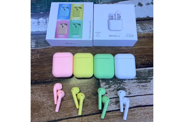 Inpods 12 True Wireless Bluetooth Earbuds — Bluetooth 5.0, Touch Control, Pop-Up Charging Case, Compatible with Android & iOS