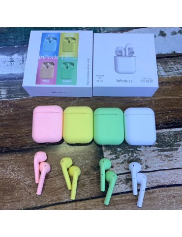 Inpods 12 True Wireless Bluetooth Earbuds — Bluetooth 5.0, Touch Control, Pop-Up Charging Case, Compatible with Android & iOS