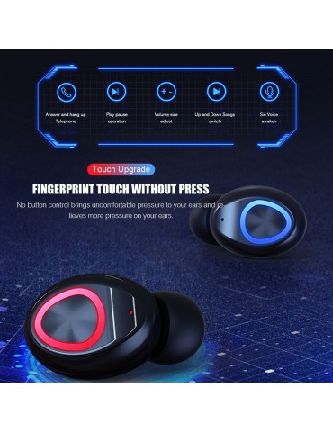 V10 Bluetooth 5.0 True Wireless Earbuds — 2400mAh Power Bank Charging Case with Adjustable Phone Stand