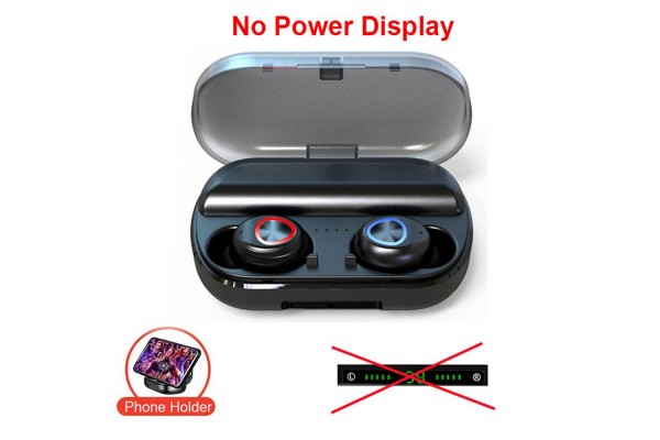 V10 Bluetooth 5.0 True Wireless Earbuds — 2400mAh Power Bank Charging Case with Adjustable Phone Stand