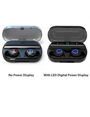 V10 Bluetooth 5.0 True Wireless Earbuds — 2400mAh Power Bank Charging Case with Adjustable Phone Stand