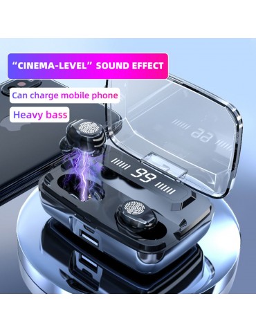 F9 Bluetooth 5.0 True Wireless Earbuds — IPX7 Waterproof, LED Digital Display, 2000mAh Charging Case