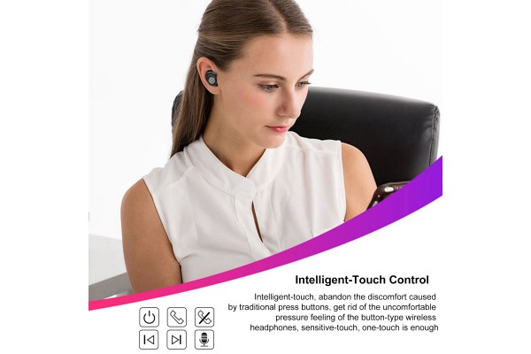 F9 Bluetooth 5.0 True Wireless Earbuds — IPX7 Waterproof, LED Digital Display, 2000mAh Charging Case