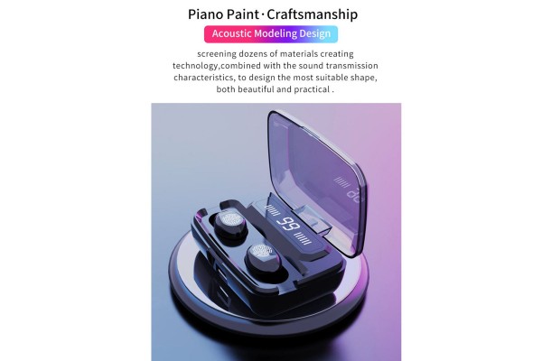 F9 Bluetooth 5.0 True Wireless Earbuds — IPX7 Waterproof, LED Digital Display, 2000mAh Charging Case