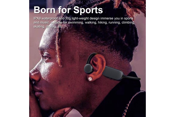 Q50 Bone Conduction Headphones — 8GB Storage, IPX8 Waterproof, Bluetooth 5.0