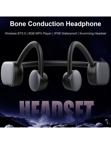 Q50 Bone Conduction Headphones — 8GB Storage, IPX8 Waterproof, Bluetooth 5.0