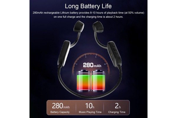 Q50 Bone Conduction Headphones — 8GB Storage, IPX8 Waterproof, Bluetooth 5.0
