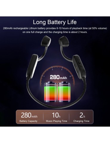 Q50 Bone Conduction Headphones — 8GB Storage, IPX8 Waterproof, Bluetooth 5.0