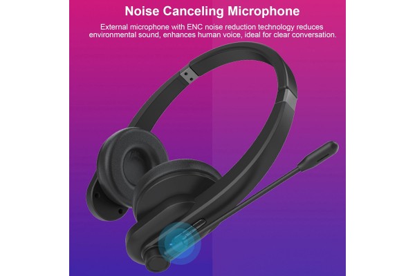 2.4GHz Wireless Over-Ear Headset with ENC Microphone & 40-Hour Battery