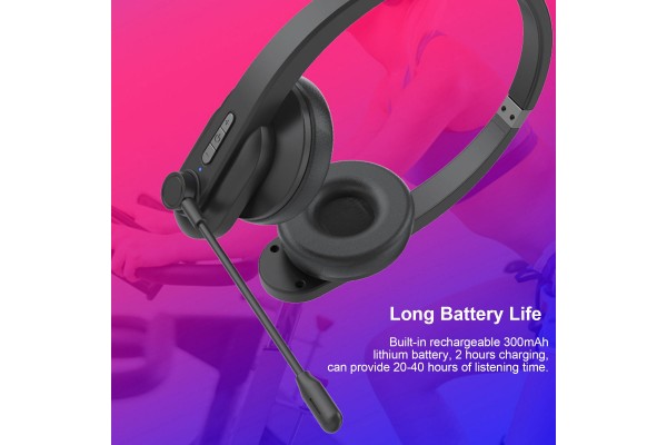 2.4GHz Wireless Over-Ear Headset with ENC Microphone & 40-Hour Battery