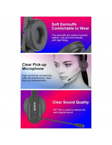 2.4GHz Wireless Over-Ear Headset with ENC Microphone & 40-Hour Battery