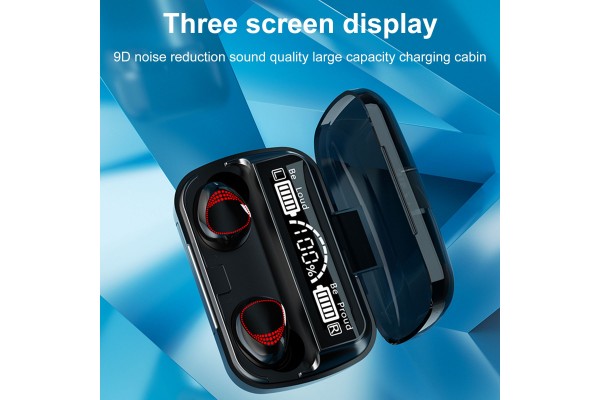 M10A True Wireless Bluetooth 5.1 Earbuds with LED Power Display & USB-Powered Charging Case