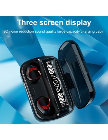 M10A True Wireless Bluetooth 5.1 Earbuds with LED Power Display & USB-Powered Charging Case