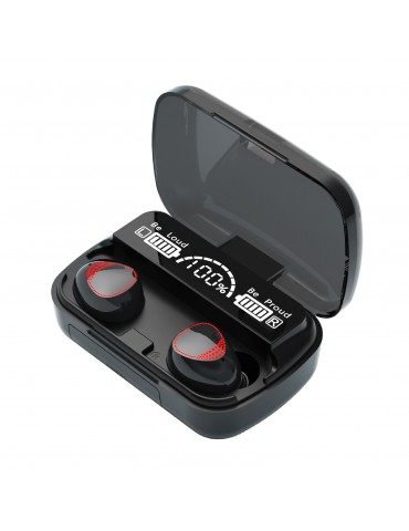 M10A True Wireless Bluetooth 5.1 Earbuds with LED Power Display & USB-Powered Charging Case