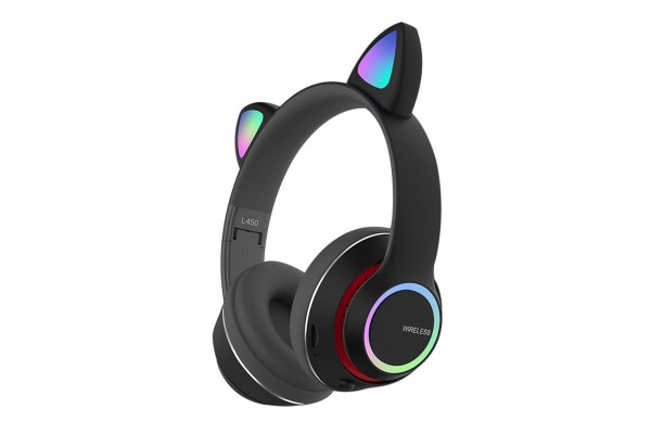 L450 Wireless Bluetooth Cat-Ear Headphones with RGB Breathing LED Lights