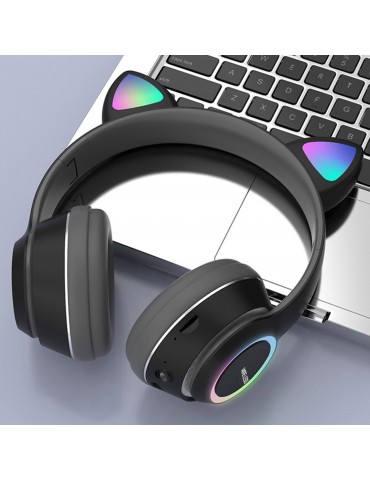 L450 Wireless Bluetooth Cat-Ear Headphones with RGB Breathing LED Lights