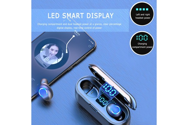 F9-8 Wireless Bluetooth 5.0 Earbuds — 8D Hi-Fi Audio & CVC 8.0 Smart Noise Cancellation
