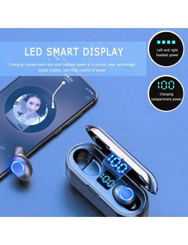 F9-8 Wireless Bluetooth 5.0 Earbuds — 8D Hi-Fi Audio & CVC 8.0 Smart Noise Cancellation