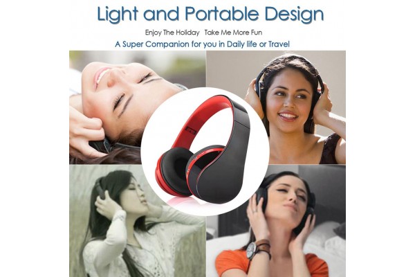 Foldable Bluetooth 3.0 Headphones with 3.5mm Jack & CVC 6.0 Noise Cancellation