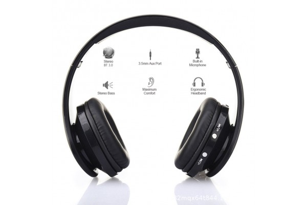 Foldable Bluetooth 3.0 Headphones with 3.5mm Jack & CVC 6.0 Noise Cancellation