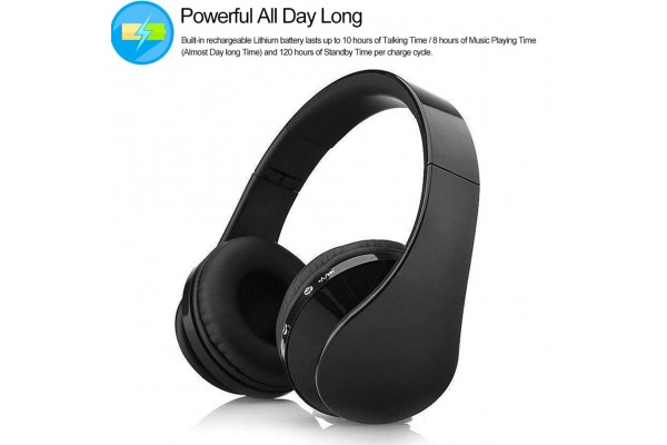 Foldable Bluetooth 3.0 Headphones with 3.5mm Jack & CVC 6.0 Noise Cancellation