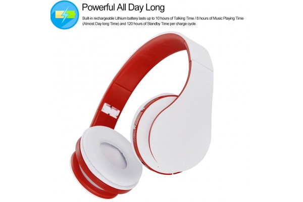 Foldable Bluetooth 3.0 Headphones with 3.5mm Jack & CVC 6.0 Noise Cancellation