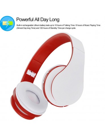 Foldable Bluetooth 3.0 Headphones with 3.5mm Jack & CVC 6.0 Noise Cancellation