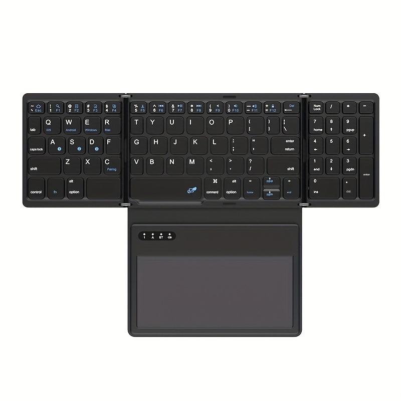 Foldable Wireless Keyboard with Touchpad — Bluetooth & Rechargeable