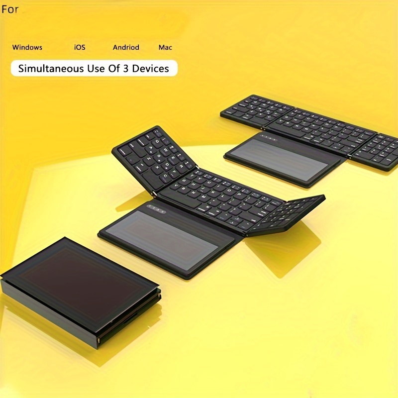 Foldable Wireless Keyboard with Touchpad — Bluetooth & Rechargeable