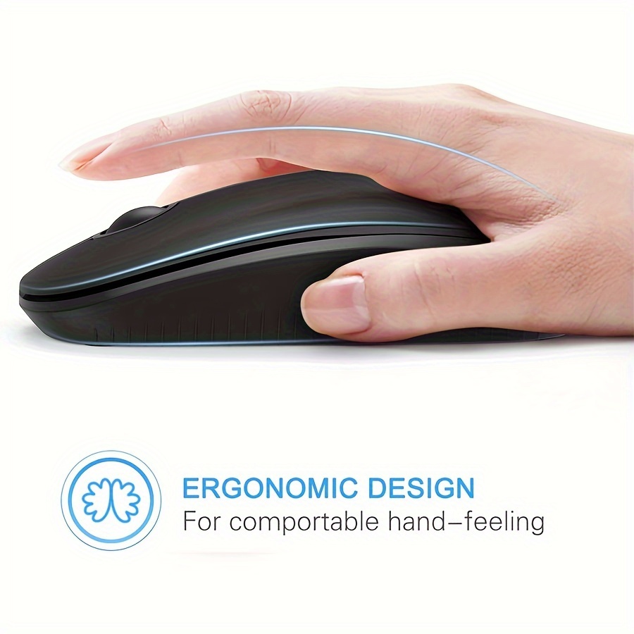Wireless Portable Mouse — Ultra-Thin Silent 2.4G, Compatible with Laptops & Mac