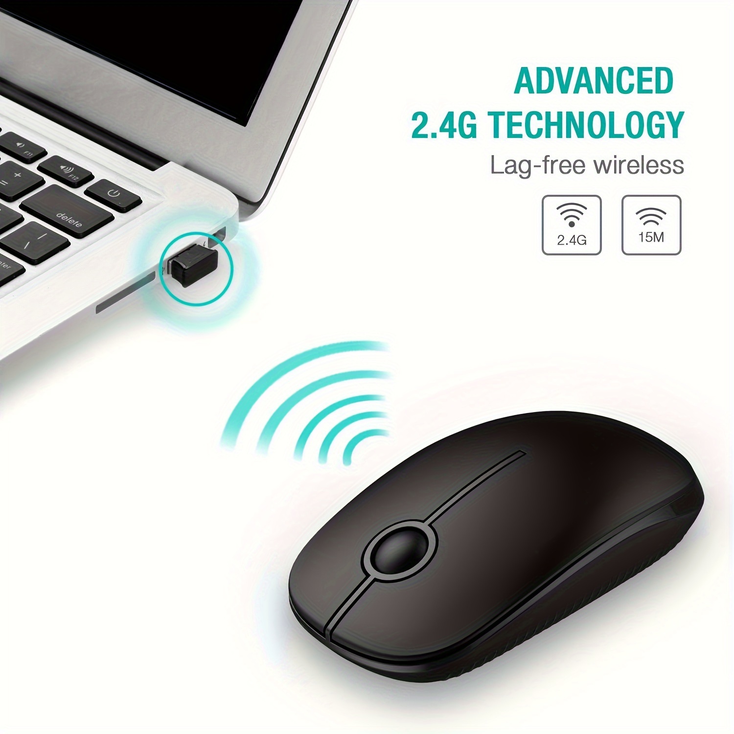 Wireless Portable Mouse — Ultra-Thin Silent 2.4G, Compatible with Laptops & Mac