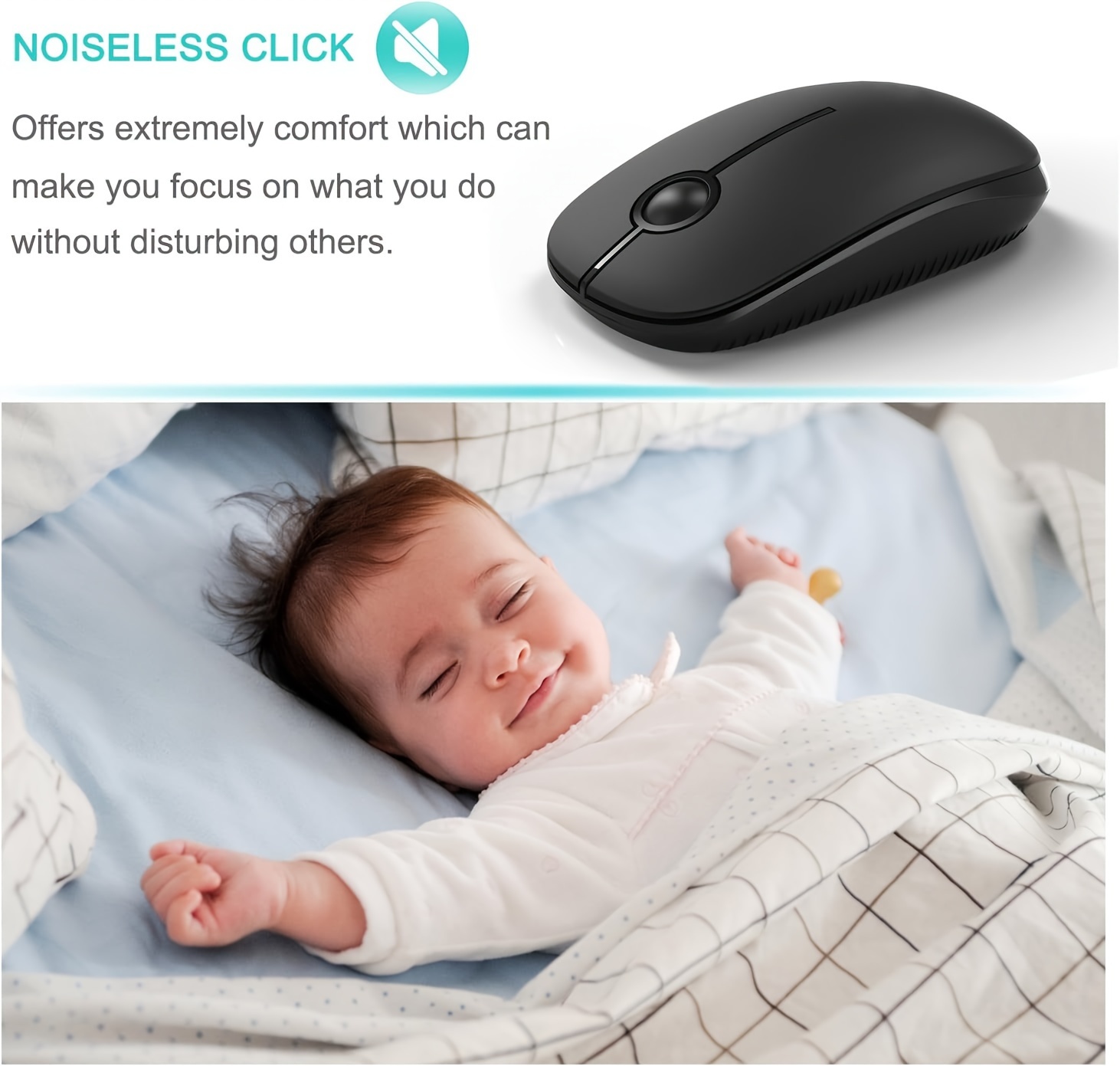 Wireless Portable Mouse — Ultra-Thin Silent 2.4G, Compatible with Laptops & Mac