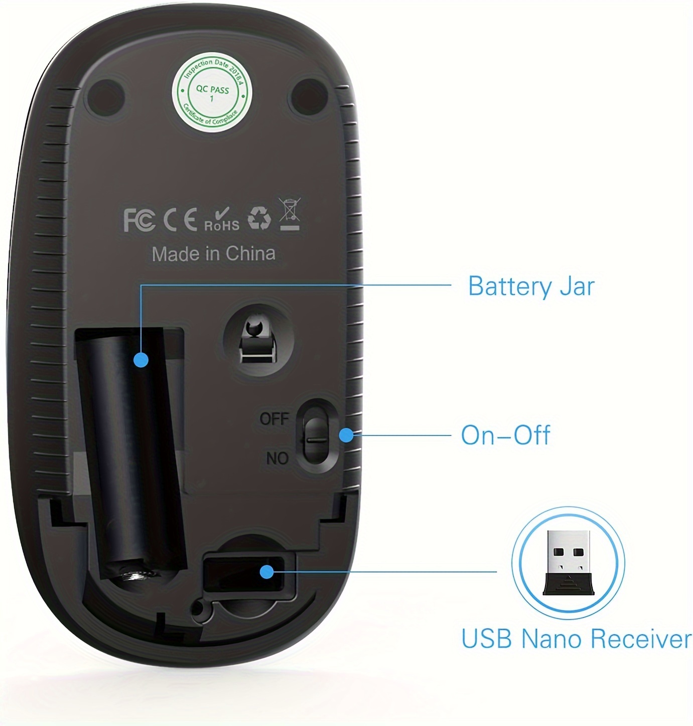 Wireless Portable Mouse — Ultra-Thin Silent 2.4G, Compatible with Laptops & Mac