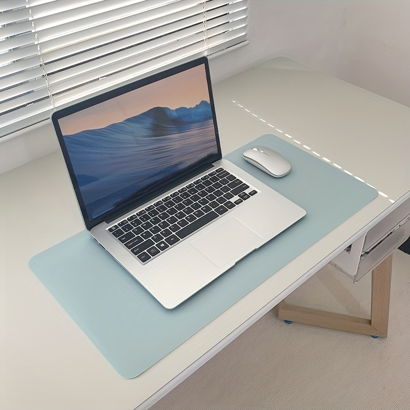 1pc Large Waterproof PU Leather Desk Mat for Office & Gaming — Solid Color Keyboard Mouse Pad — Product Detail Image 0